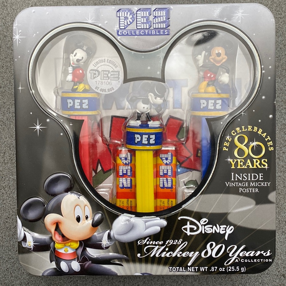 Pez 80 year anniversary limited edition Mickey Mouse collectible set